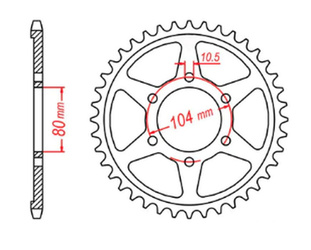 ZĘBATKA TYLNA 4542 41 KAWASAKI ZZR 1400 (06-10) (ŁAŃC. 530) (JTR1493.41)