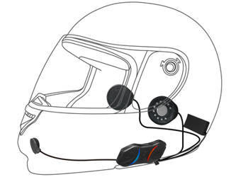 Interkom motocyklowy smh10r bluetooth 3.0 do 900m racing z uniwersalnym zestawem mikrofonów ( 1 zestaw ) (el)