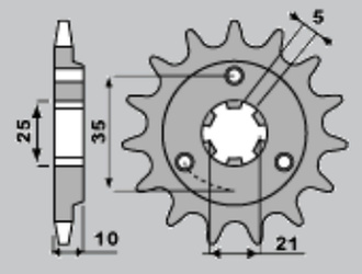 Zębatka przednia 823 12 husqvarna 125/240/250/350/400/430/500 '83-'89, husaberg fc/fe 350 '96-'01, fc/fe 400 '96-'03, fe 501 '96-'01, fe 600