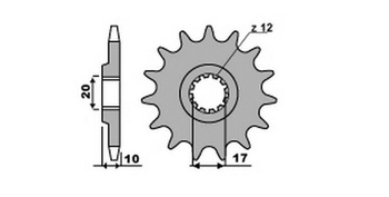 Zębatka przednia 2074 13 husqvarna cr/wr 125 '98-'11, betamotor 250 '97-'99 (jtf2074.13)