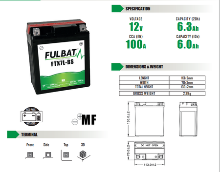 Akumulator Bezobsługowy Fulbat Ftx7l-Bs