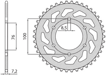 Zębatka tylna 4513 48 yamaha yzf 125r '08-'15 (jtr1844.48) (łańc. 428) (451348jt)