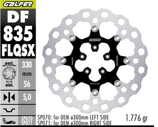 TARCZA HAMULCOWA PRZÓD HARLEY-DAVIDSON (330X56X5) PŁYWAJĄCA (CUBIQ) (SUPER OVERSIZE) (WYMAGA SP070; SP071)