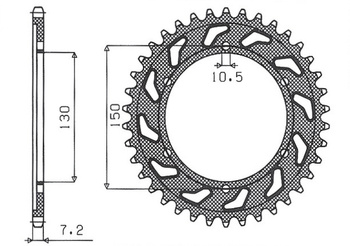Zębatka tylna 300 44 yamaha tdm 900 '02-'13, honda xl 600v transalp '91-'99  (jtr300.44) (łańc. 525) (30044jt)