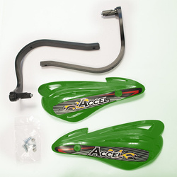Osłony rąk (handbary) z mocowaniem aluminiowym atv (22+28mm) (alu-czarny, plastik-zielony)