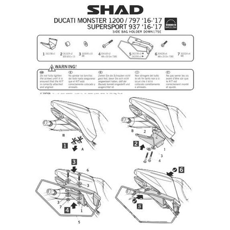 Stelaż do sakw półsztywnych Shad do Ducati Monster