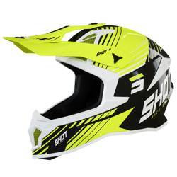 Kask enduro cross Shot Lite Fury czarny/biały/żółty połysk