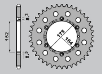 Zębatka tylna aluminiowa kolor czarny 856 52
