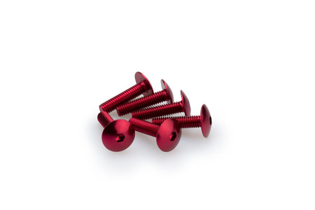 Śruby z anodyzowanego aluminium blister 6 wypukłych śrub m6x25mm czerwone