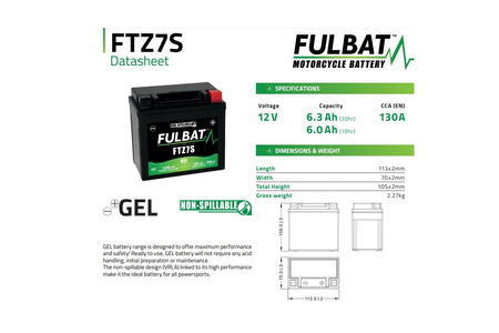Akumulator Żelowy Bezobsługowy Fulbat Ftz7s