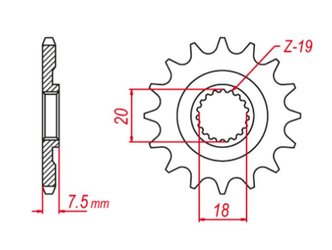 Zębatka przednia cr 125 '97-'03 (jtf326.14) zamienna z 340 13