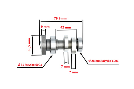 Wałek Rozrządu Łożyskami 125/150 Ccm 4t Honda Cbf 2010-2017 Power Force
