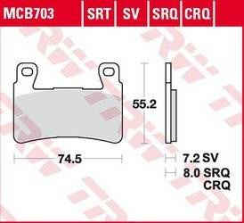 KLOCKI HAMULCOWE MOTOCYKLOWE MCB703CRQ