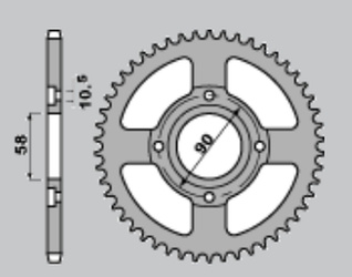 Zębatka tylna 279 45 c45 ktm 125 duke 11-13 (jtr273.45)  (zamienna z 4668 45) (łańc. 520) (otwór 8,5mm)