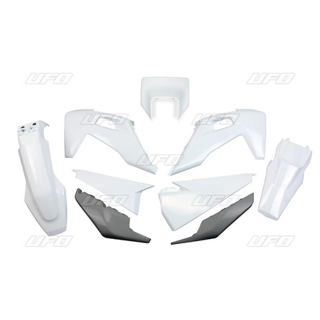 Komplet Plastików Husqvarna Te 150 / 250 / 300 '20-'23, Fe 250 / 350 / 450 / 501 '20-'23 Z Osłoną Lampy Kolor Oem (Biały/Grafitowy)