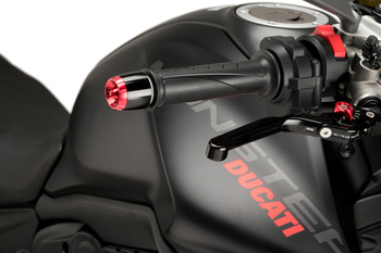 Ciężarki / końcówki kierownicy krótkie z wymienną nasadką puig do ducati monster 937 21-22 czarne