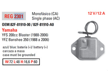 Dze regulator napięcia yamaha yfs200 blaster 88-06, yfz350 banshee 88-06