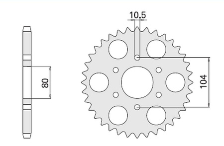 Zębatka tylna 501 38 kawaskai gpz750 unitrak (501-38)