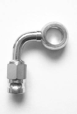 Końcówka przewodu hamulcowego kompletna aluminiowa średnica 10mm kąt 90°