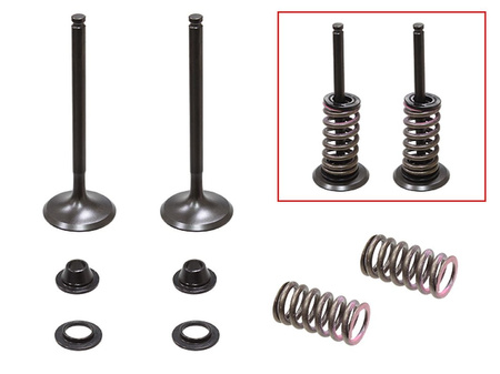 ZAWORY WYDECHOWE (KOMPLET 2 SZT. ZAWORÓW ZE SPRĘŻYNAMI I PODKŁADKAMI) YAMAHA Y450 '10-'13 STALOWE (MX-09541E) (29,95X5,39X85,95MM)