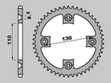  Zębatka tylna aluminiowa (czerwona) 4306 50 honda cr 80/85 '86-07, crf 150r '07-22 (430650) (jtr215.50) (std.+1) (łańc.420)
