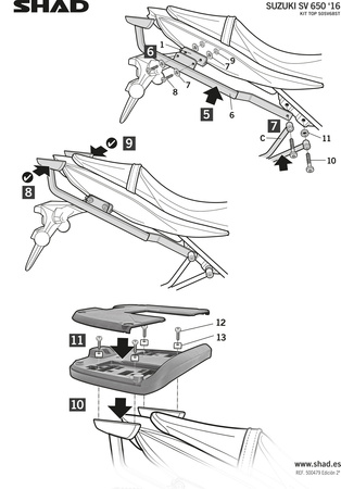 Stelaż kufra tylnego Shad do Suzuki SV 650 SV 650X 2016