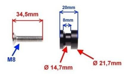 Rolki wahacza M10X1,5 motocyklowe czarne