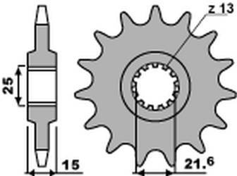 Zębatka przednia 2082 15 18nc kawasaki zx6r '95-'97 (jtf1515.15) (łańc. 525) (std.)