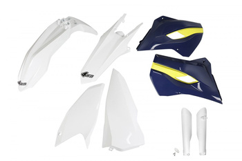 Komplet Plastików (Full Kit) Z Osłonami Teleskopów (Amortyzatorów) Husqvarna Te/Fe 125/250/300/350/450 '15-'16 Kolor Oem '15 (Biały/Żółty) (Hu615e999)