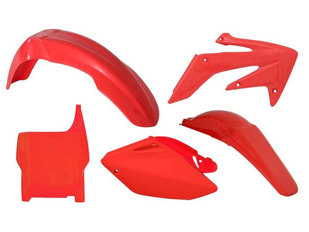 komplet plastików honda crf 250r 04-05 kolor czerwony (z tablicą) (ho104e070) -