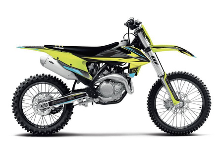 Komplet plastików i naklejek (oklein + pokrowiec/poszycie na siedzenie ktm sx-sxf '19-'20, exc '20 stealth yelow