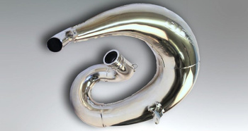 DEP PIPES ARMOURED DYFUZOR/KOMORA/TUBA REZONANSOWA NIKLOWANA (FRONT EXHAUST PIPE NICKEL): KAWASAKI KX 250 '05-'19 (WZMOCNIONY 1,2MM)