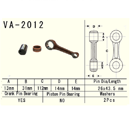 Vesrah - Korbowód Yamaha Yfa1 Breeze, Yfm125 Grizzly