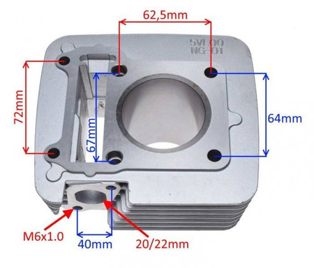 Cylinder z tłokiem do motocykla Yamaha XT 125 YBR 125 Beta 4T 125RE