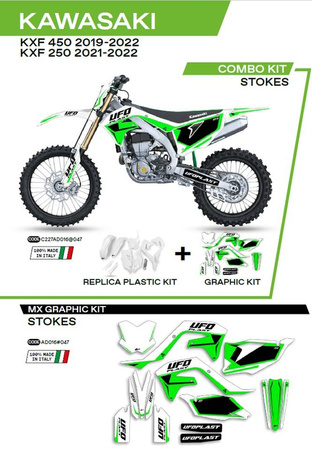 Komplet plastików plukomplet naklejek (oklein) kawasaki kxf 250 '21-'22