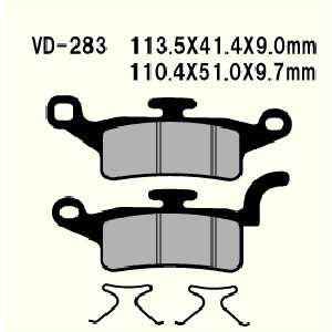 Klocki hamulcowe vesrah  vd-283  bws125 10-13 /  xenter 125 12-18r