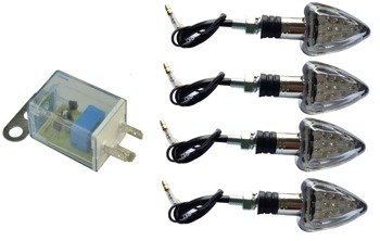 KIERUNKOWSKAZY LED CHROM STRZAŁKA Z PRZERYWACZEM