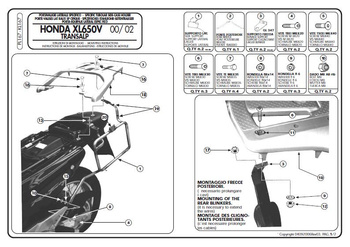 Stelaż Kufrów Bocznych Monokey Honda Xl 650v Transalp (00-07) - Również Pod Kufry Monokey Retro-Fit K-Venture Alu Oraz K'mission Alu