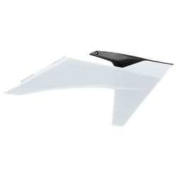 OSŁONY CHŁODNICY (KOMPLET) KTM SX/SXF/XC/XC-F 125/150/250/350/450 '23-'24; EXC/EXC-F/XC-W 125/150/250/350/450 '24-'25 KOLOR CZARNY BIAŁY