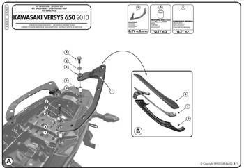 adapter do zamontowania stelaża bocznego klr450 oraz klxr450 bez użycia stelaża centralnego