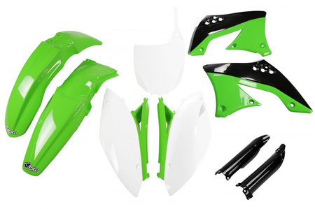 Komplet Plastików (Full Kit) Z Osłonami Teleskopów (Amortyzatorów) Kawasaki Kxf 450 '09-'11 Kolor Oem '10-'11 (Zielony/Biały/Czarny) (Ka216e999)