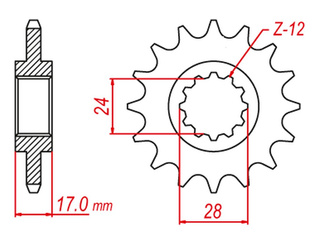 ZĘBATKA TYLNA 408 43 HONDA CBR 600F 91-96, CB 900F (JTR302.43)