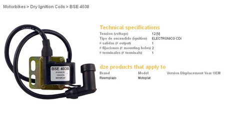 Dze cewka zapłonowa motoplat