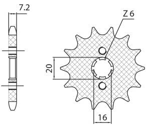 Zębatka przednia 2182 14 yamaha wr 125r/x '09-'14, yzf125r '09-'15 , mt125 '15-'17 (jtf1550.14) (łańc. 428) (218214jt)