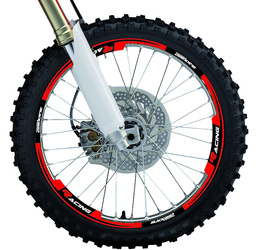 Komplet naklejek (oklein) na felgi kolor czerwony (racing)