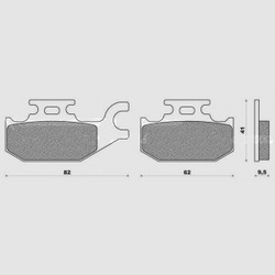 Klocki hamulcowe kh307 (yfm 400/450 tył) (ft 3108)