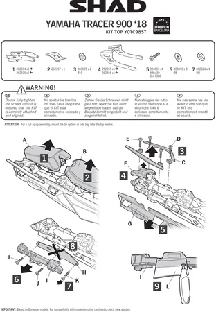 Stelaż kufra tylnego Shad do Yamaha Tracer 900 GT