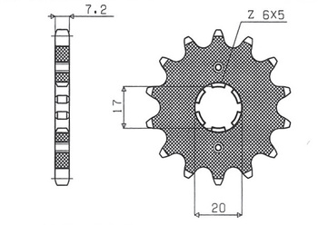 Zębatka przednia 2037 16 honda cbr 125, cbf 125 '09-'14 (jtf1264.16) (łańc. 428) (203716jt)