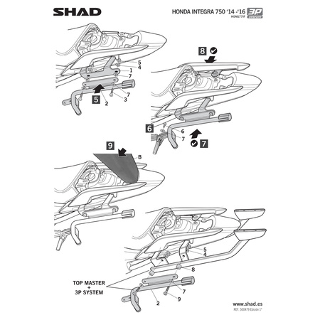 Stelaż do kufrów bocznych Shad 3P do Honda Integra 750