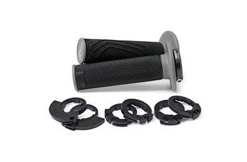 DOMINO MANETKI (GRIPY) OFF ROAD D-LOCK 2T / 4T (Z ADAPTERAMI ROLGAZU - KTM, HUSQVARNA, GASGAS, HONDA, KAWASAKI, SUZUKI, YAMAHA I INNE) KOLOR CZARNY/SZARY